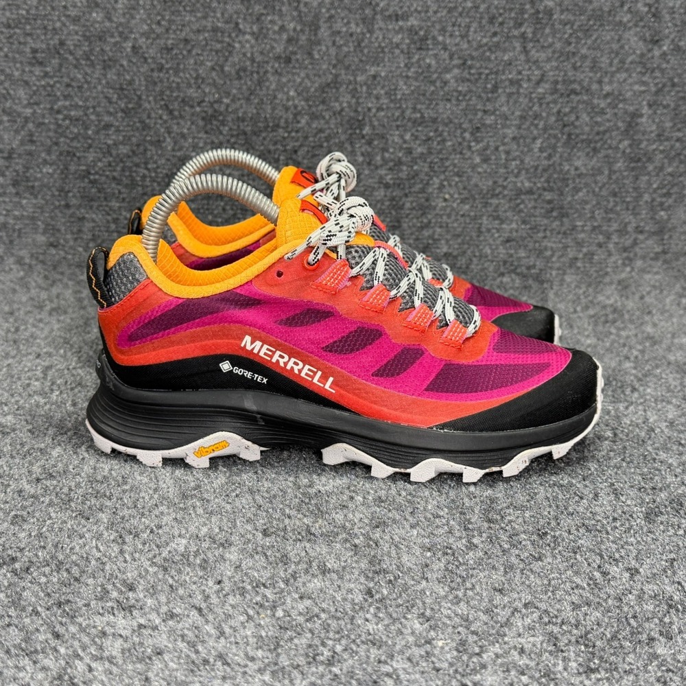 Merrell Moab Speed GTX Hiking Shoes Womens 6 Pink Orange Athletic Gore-Tex Trial